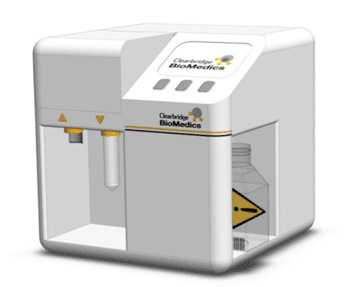 Imagen: El Sistema ClearCell FX para la recuperación de células tumorales circulantes (Fotografía cortesía de Clearbridge BioMedics).